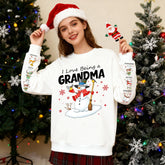 I Love Being a Grandma - Personalized Christmas T-shirts, sweatshirts, and hoodies with your grandchildren's names